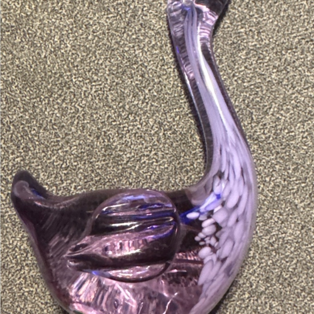Elegant Purple Glass Bird Figurine
